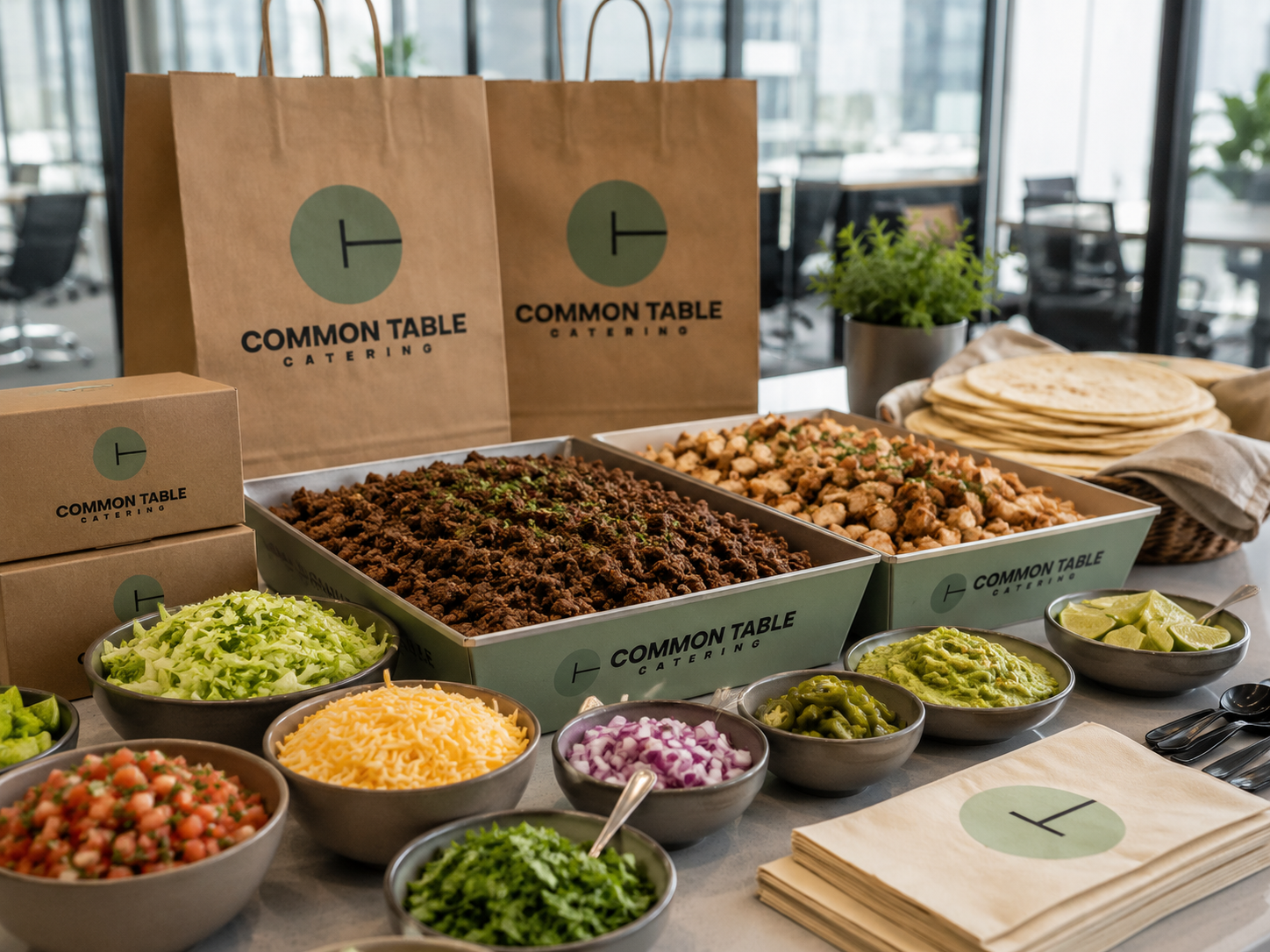 Arizona Taco Bar toppings and fixings — Common Table Catering corporate catering Arizona