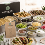 1Common Table Catering taco bar buffet with grilled chicken, carne asada, tortillas, and fresh toppings for office catering in Phoenix, East Valley, and Arizona